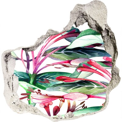 3D díra nálepka Květinová zahrada za zdí