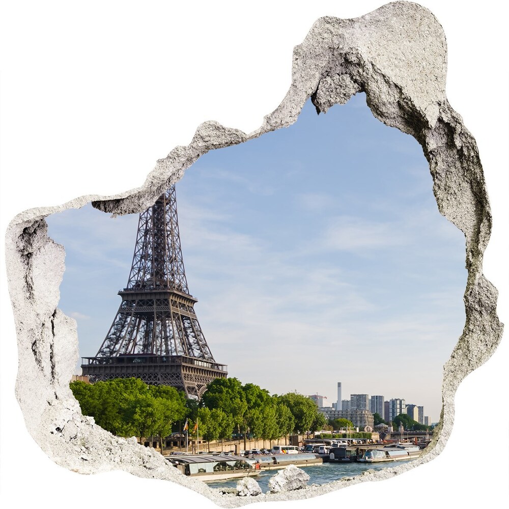 Fototapeta díra na zeď 3D Eiffelova věž Paříž