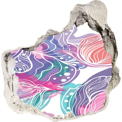 3D díra na zeď Díra ve zdi Květinové vzory