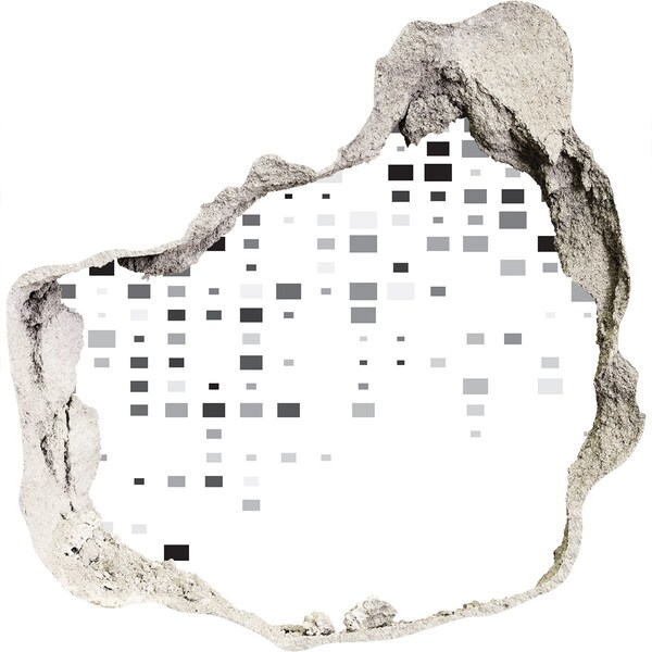 Samolepící díra zeď Zchátralá zeď s digitálním vzorem