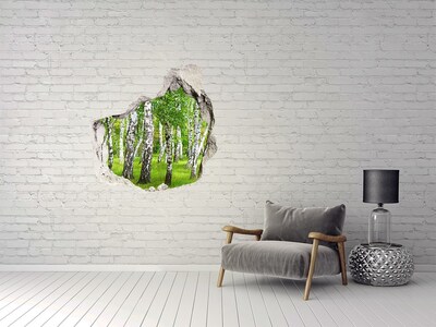 Nálepka fototapeta 3D výhled Břízový les