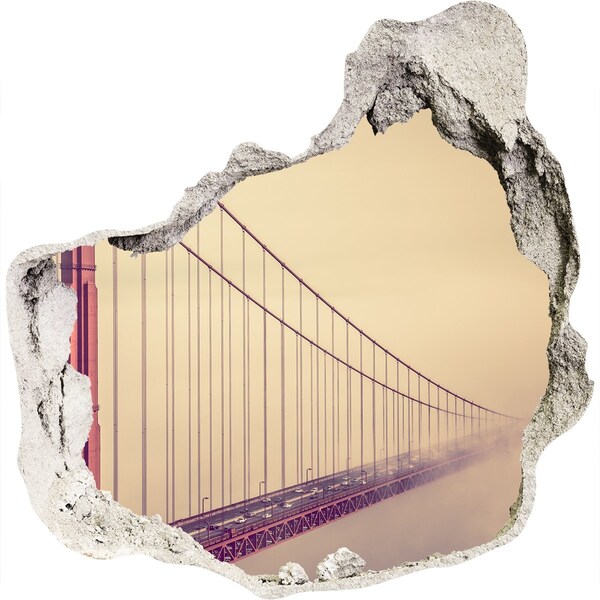Fototapeta díra na zeď 3D Most Golden Gate v oblacích