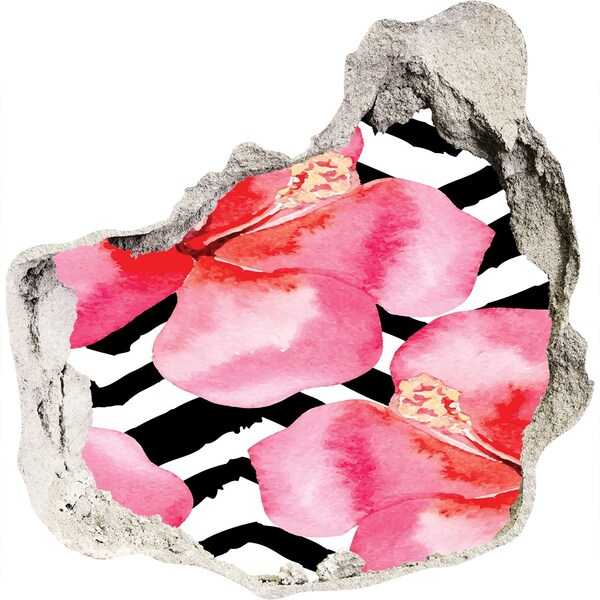 3D díra na zeď Květinová díra ve zdi