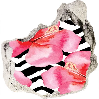 3D díra na zeď Květinová díra ve zdi