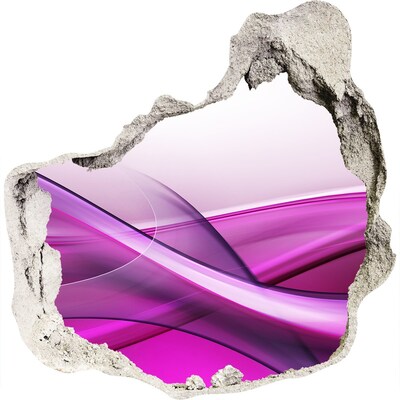 Samolepící díra zeď 3D Vlna v odstínech fialové