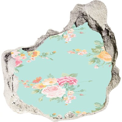 3D díra na zeď Květinový ráj za zdí