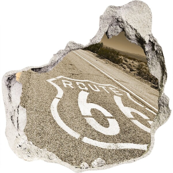 Fototapeta díra na zeď Route 66 v betonu