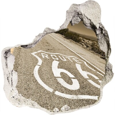 Fototapeta díra na zeď Route 66 v betonu