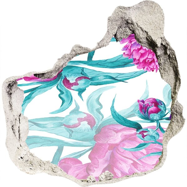 3D díra na zeď Květinová zahrada za zdí