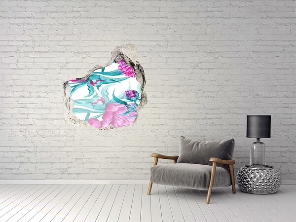 3D díra na zeď Květinová zahrada za zdí