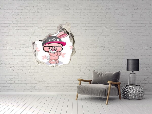 Samolepící nálepka na zeď Zajíček v klobouku