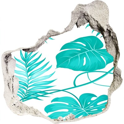 3D díra na zeď Tropický ráj za zdí