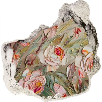 Samolepící díra nálepka beton Květinová zahrada v rozpadlé zdi