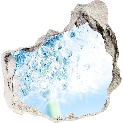 Samolepící díra zeď 3D Pampelišky v modré