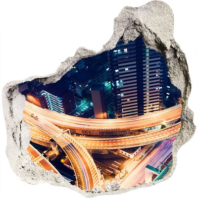 Fototapeta díra na zeď 3D Pohled na město v noci