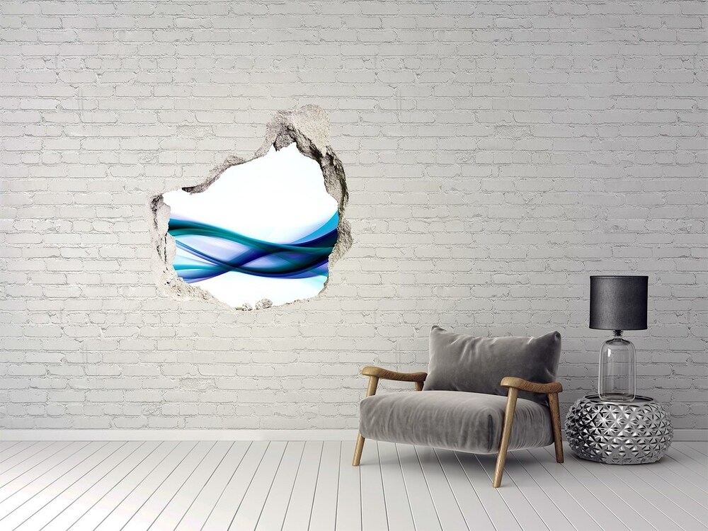 Samolepící díra zeď 3D Abstrakce vlny
