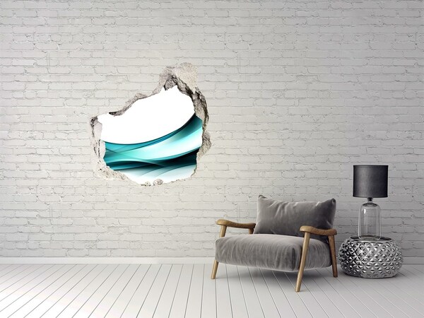 Samolepící díra zeď 3D Abstrakce vlny