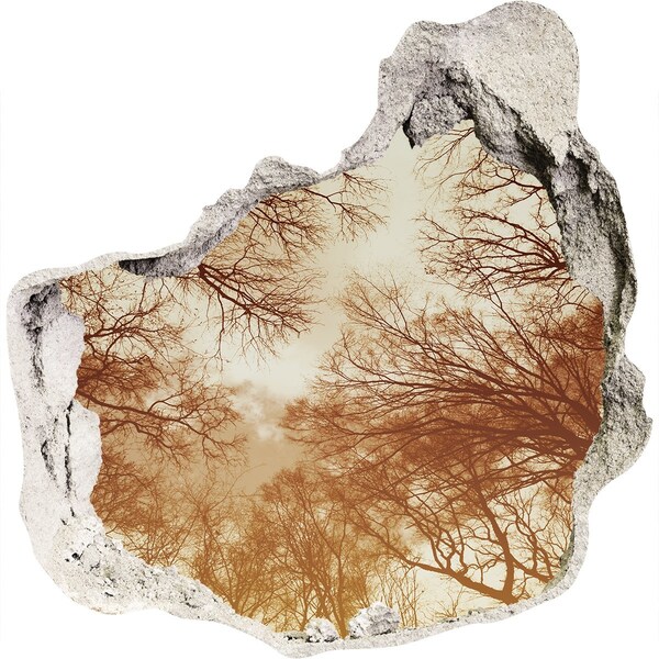 Samolepící díra na stěnu nálepka Odraz stromů ve zničené zdi