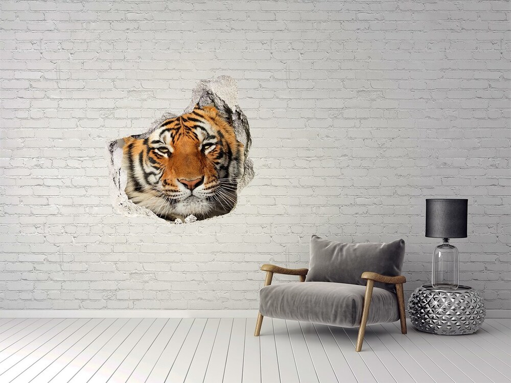 Díra 3D foto tapeta nálepka Bengálský tygr