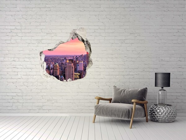 Fototapeta díra na zeď 3D New York západ