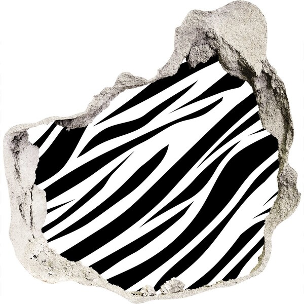 Samolepící díra zeď 3D Zebra pozadí