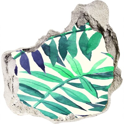 3D díra na zeď Zelená džungle za zdí