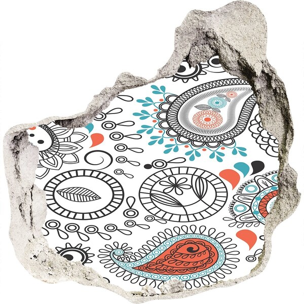 3D díra nálepka Vzory v boho stylu