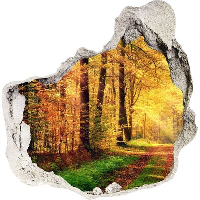 Nálepka fototapeta 3D výhled Podzim les