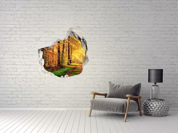 Nálepka fototapeta 3D výhled Podzim les