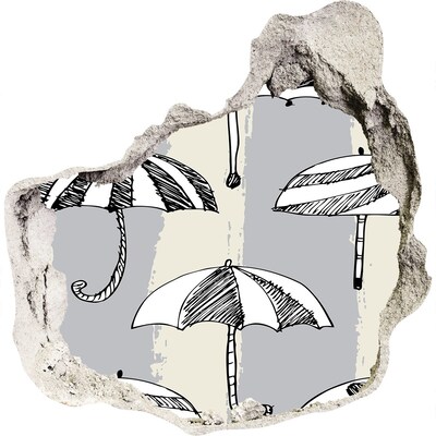 Fotoobraz díra na stěnu nálepka Deštníky