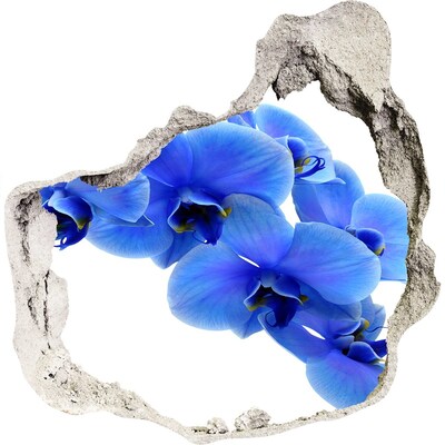 Samolepící díra nálepka Modrá orchidej