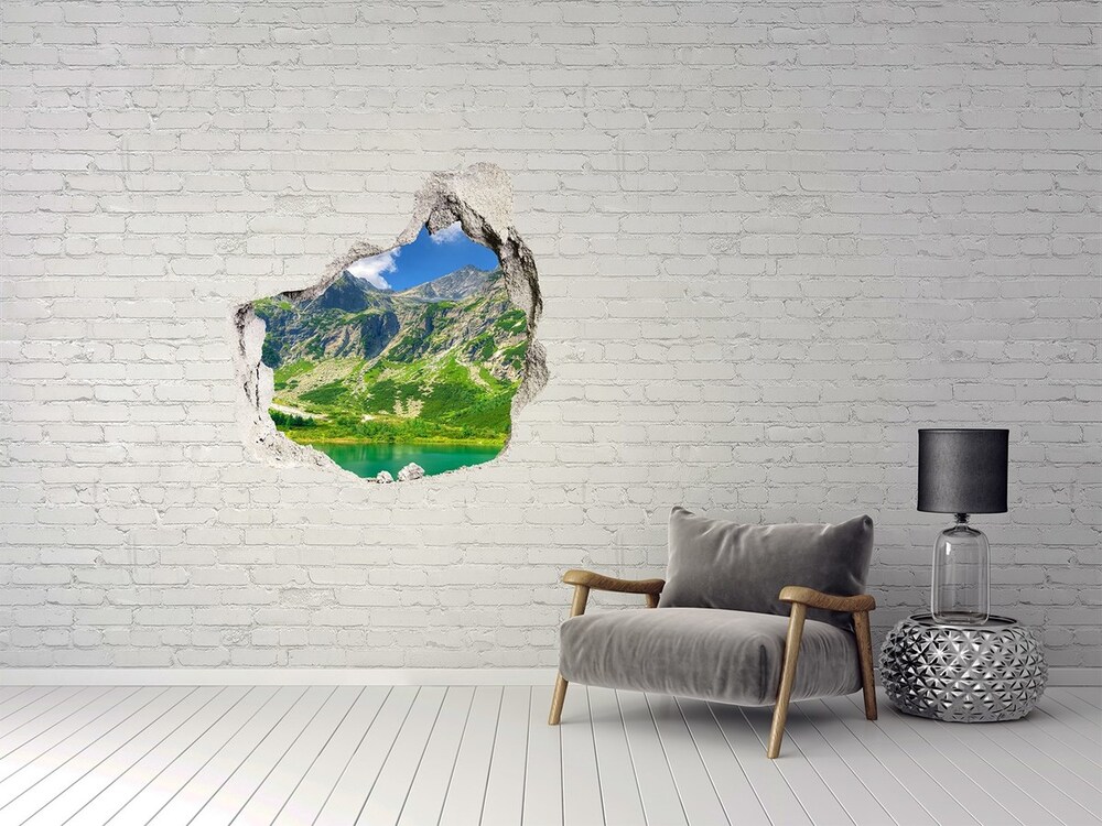 Díra 3D foto tapeta nálepka Jezero v horách