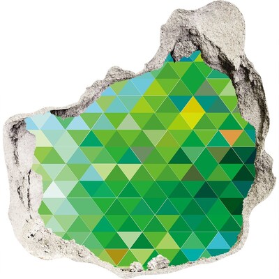 Samolepící díra na stěnu Zelená krajina v díře ve zdi