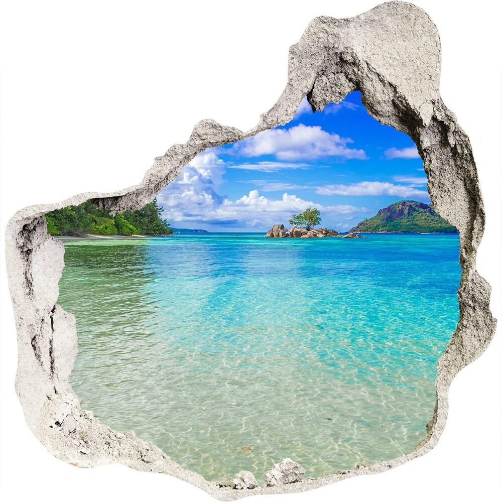 Díra 3D foto tapeta nálepka Pláš Seychely