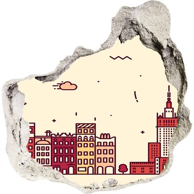 Fototapeta díra na zeď Město za zdí