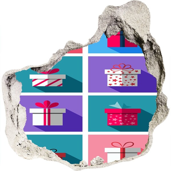 Fototapeta díra na zeď 3D Dárková překvapení