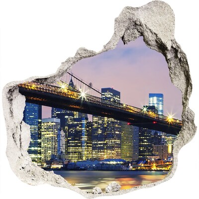 Nálepka 3D díra na zeď Brooklynský most