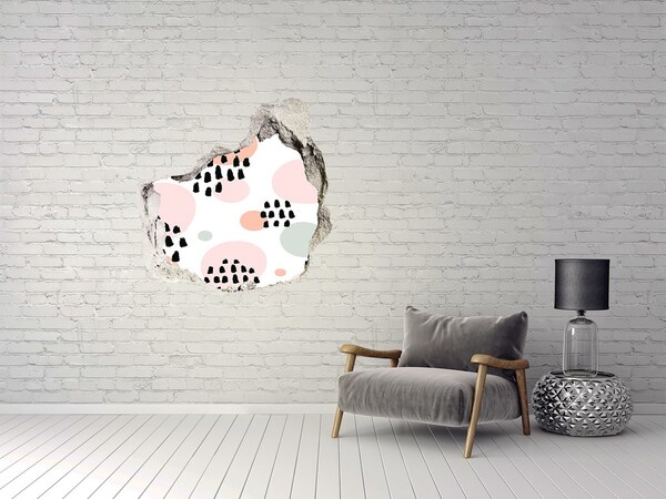 Fototapeta díra na zeď 3D Díra ve zdi s barevnými skvrnami