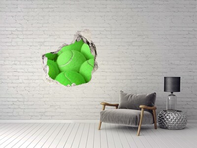 Nálepka 3D díra na zeď Tenisové míčky