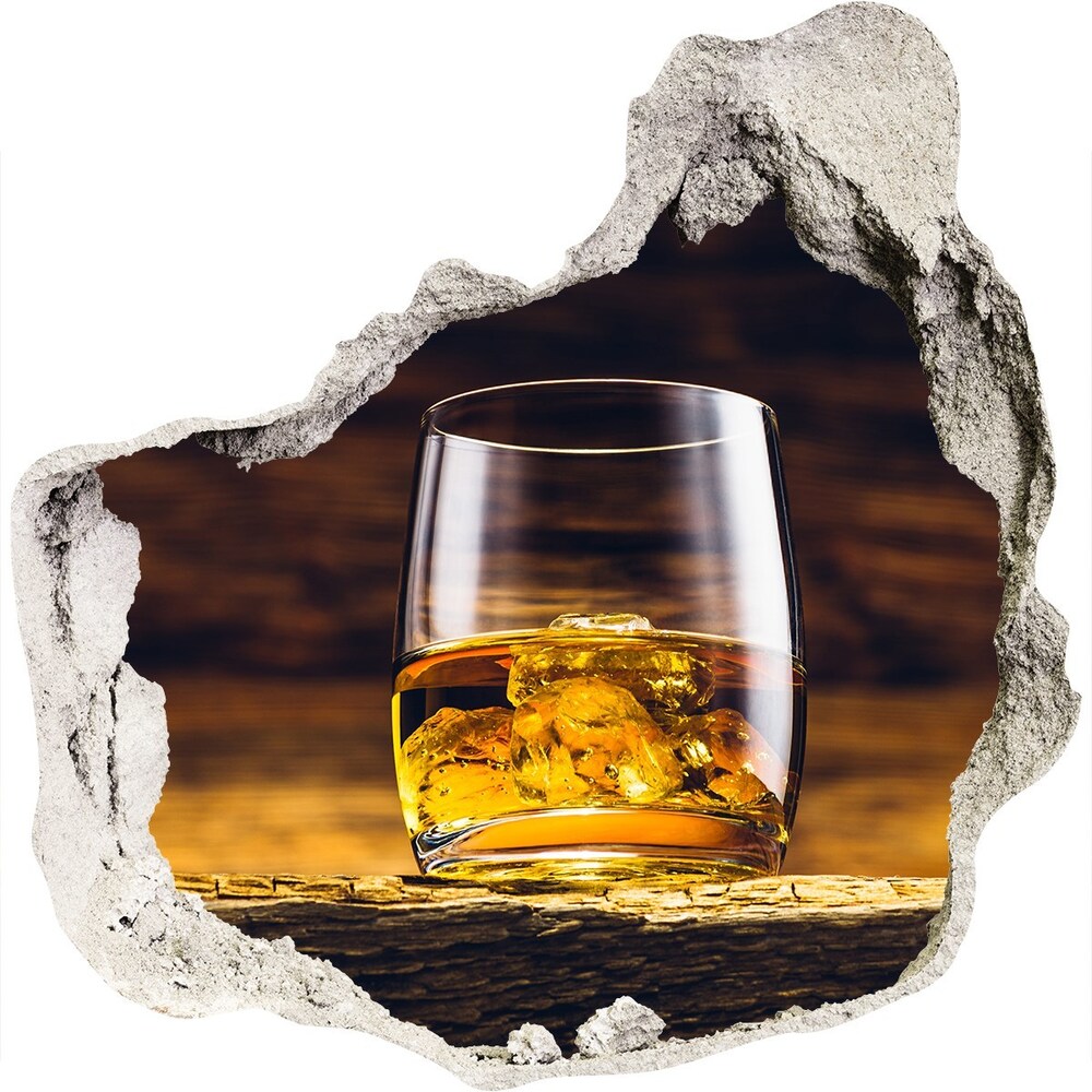Samolepící díra nálepka beton Bourbon ve sklenici