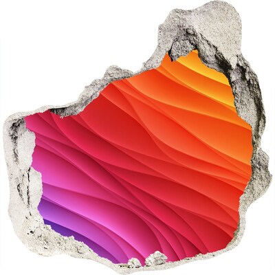 Nálepka fototapeta 3D výhled Vlna barev v díře ve zdi