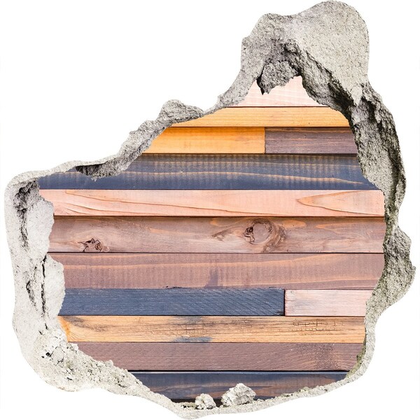 Samolepící nálepka beton Dřevěná zeď skrz otvor