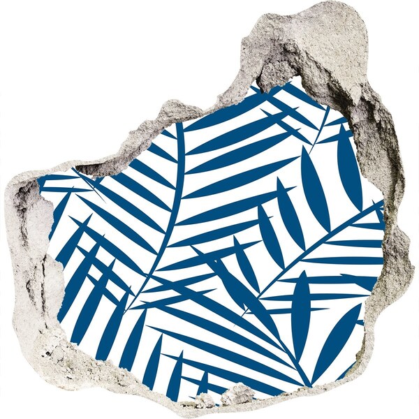 Fototapeta díra na zeď 3D Tropické listí v díře ve zdi