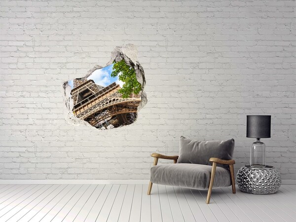 Samolepící díra nálepka Eiffelova věž v Paříži