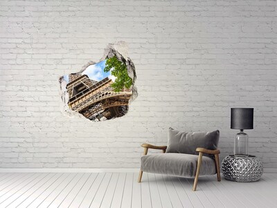 Samolepící díra nálepka Eiffelova věž v Paříži