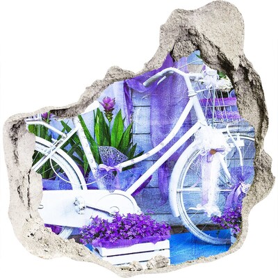 Nálepka díra na zeď Kolo v zahradě plné květin