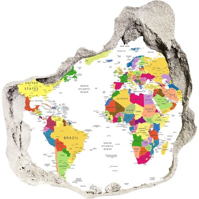 Fototapeta díra na zeď Mapa světa