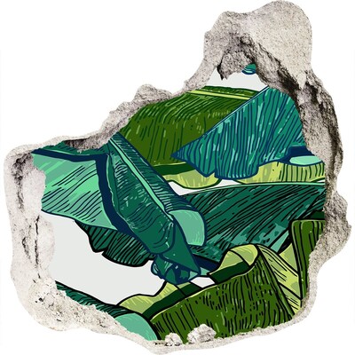 Fototapeta díra na zeď 3D Tropická zahrada s banánovými listy