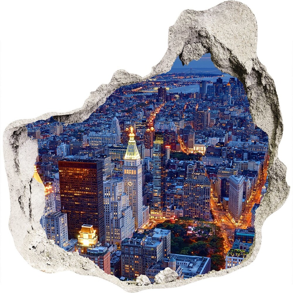 Nálepka fototapeta 3D výhled Manhattan noc