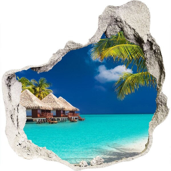 Nálepka fototapeta 3D na zeď Tropická oáza na vodě